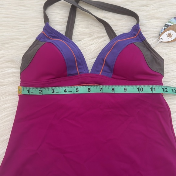 Prana Alta Tankini Rich Fuchsia Multi-Color Swim Top XS - Picture 13 of 15